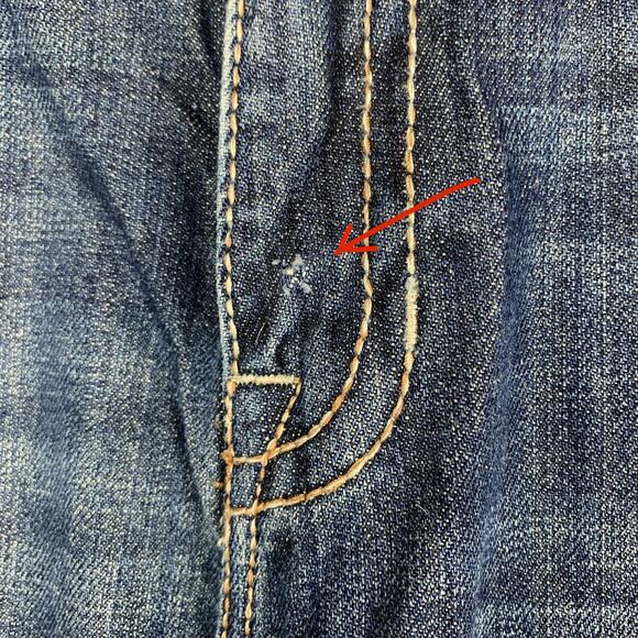 Rock & Roll Denim Jeans Double Barrel Relaxed Boot Cut Leg Men's 34 (34 x 33.5) - Picture 9 of 10